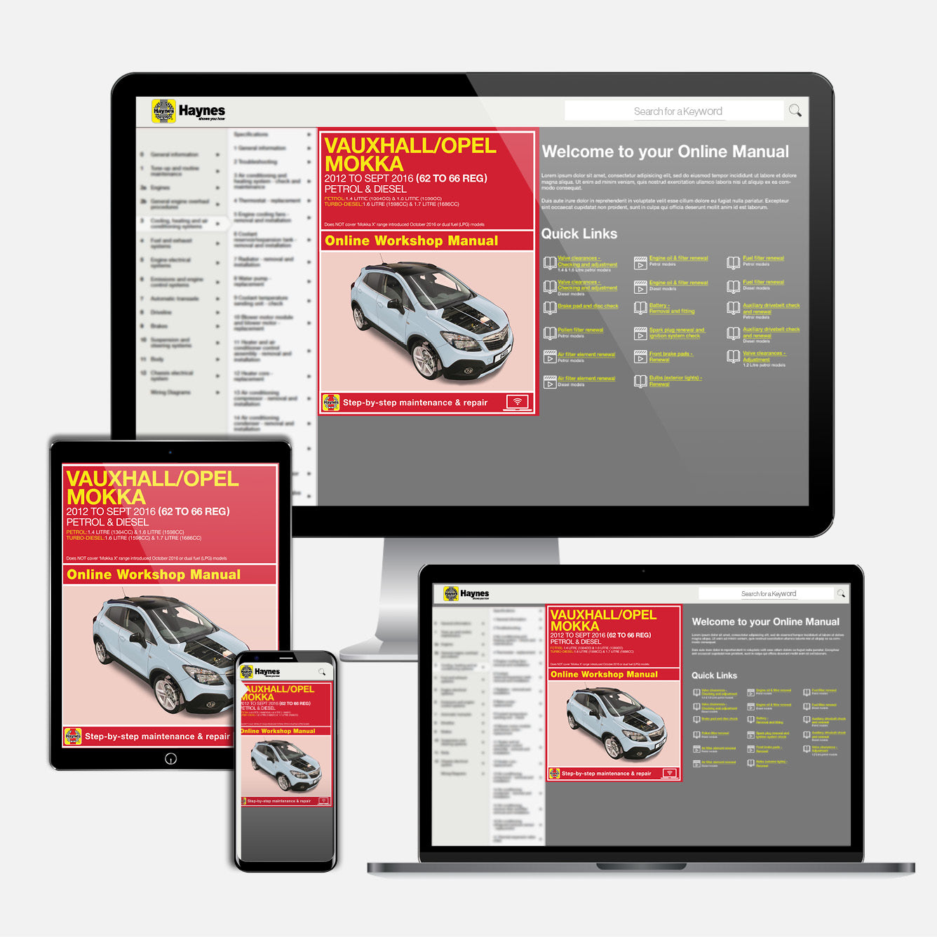 Vauxhall/Opel Mokka Petrol & Diesel (2012-Sept 2016) 62 to 66 Haynes Repair Manual