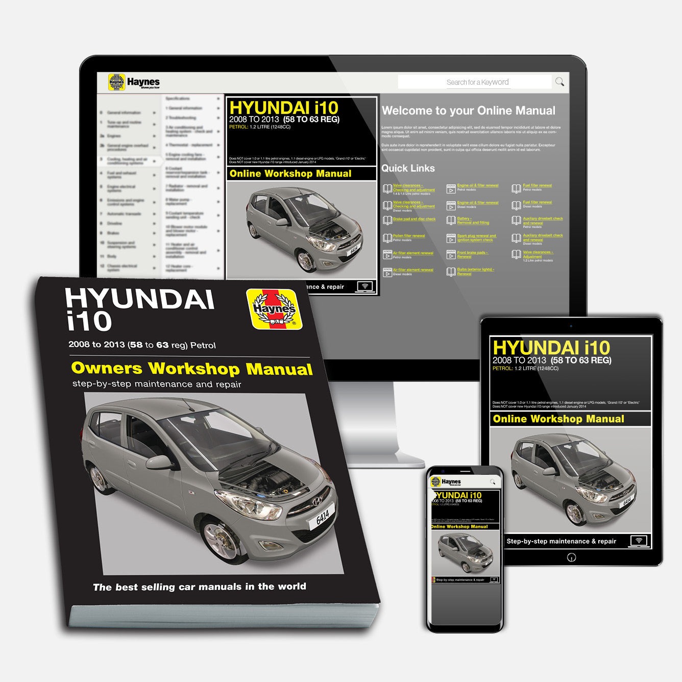 Hyundai i10 (2008-2013) 58 to 63 Petrol Haynes Repair Manual Bundle