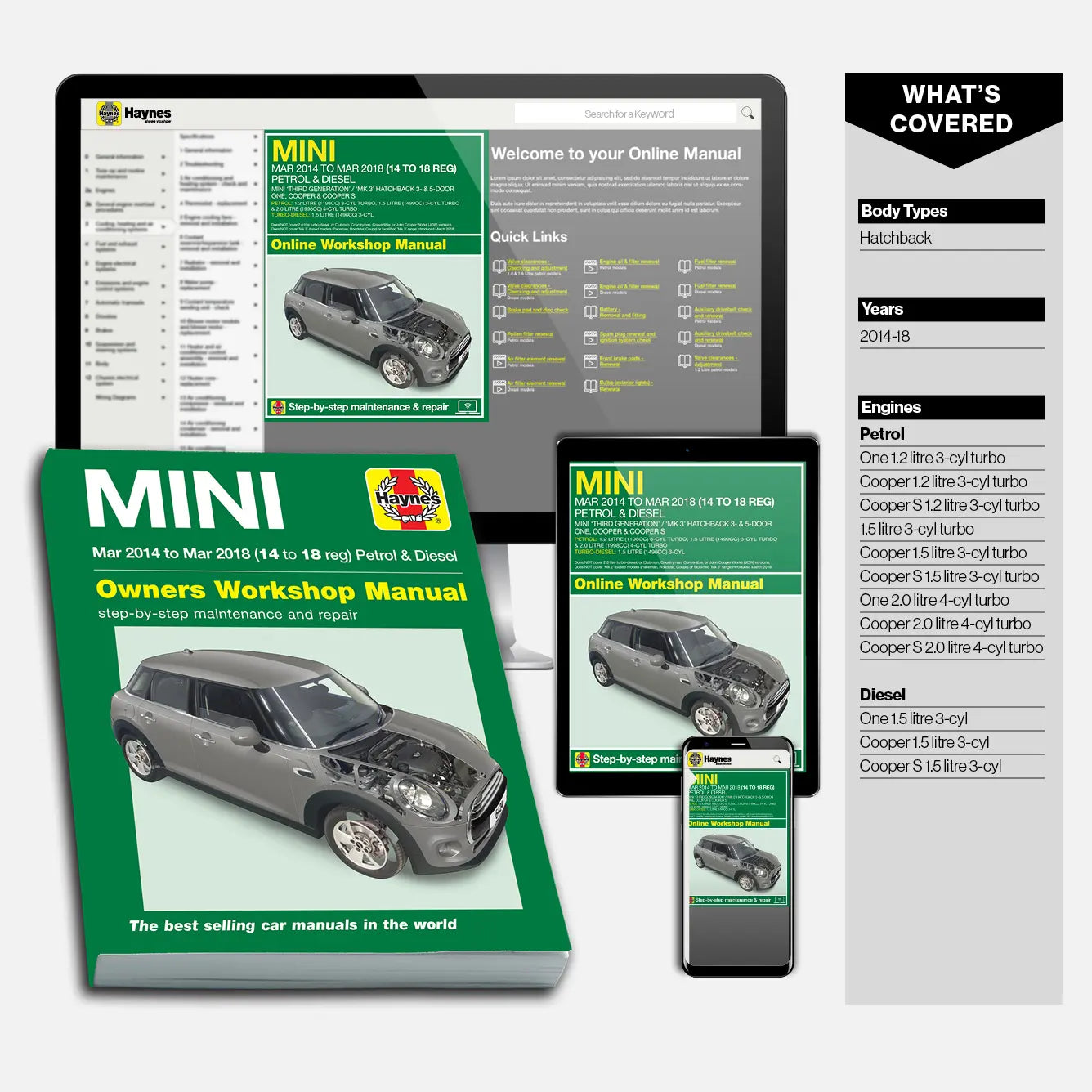 Mini Petrol & Diesel (March 2014-2018) Haynes Repair Manual