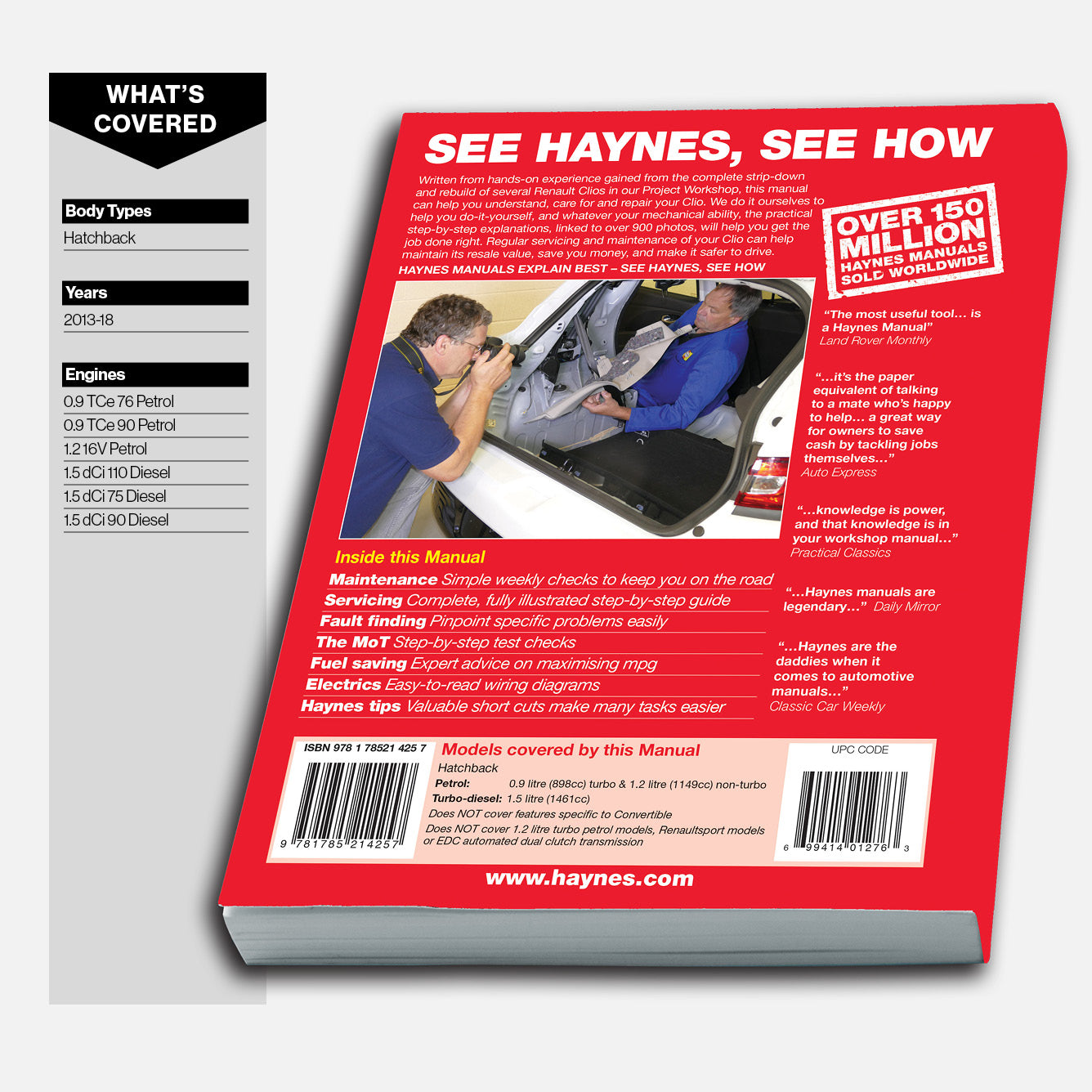 Haynes manual book cover with text and images of mechanics on a white background