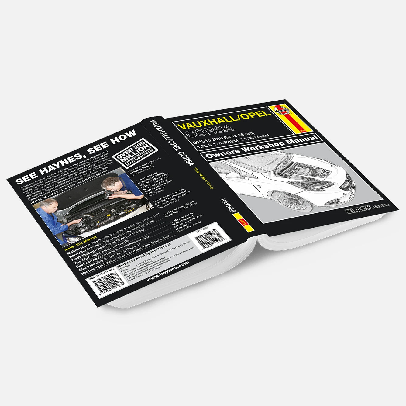 Haynes Vauxhall/Opel workshop manual on a white background