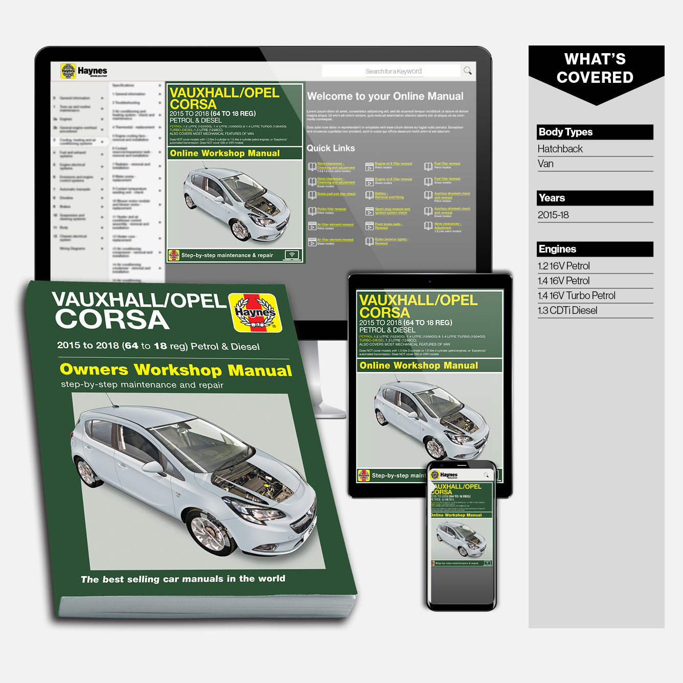 Vauxhall/Opel Corsa owners workshop manual with digital version on screen