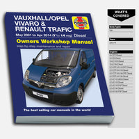 Vauxhall/Opel Vivaro & Renault Trafic Diesel May 2001-Apr 2014 (Y to 14 reg) Haynes Repair Manual