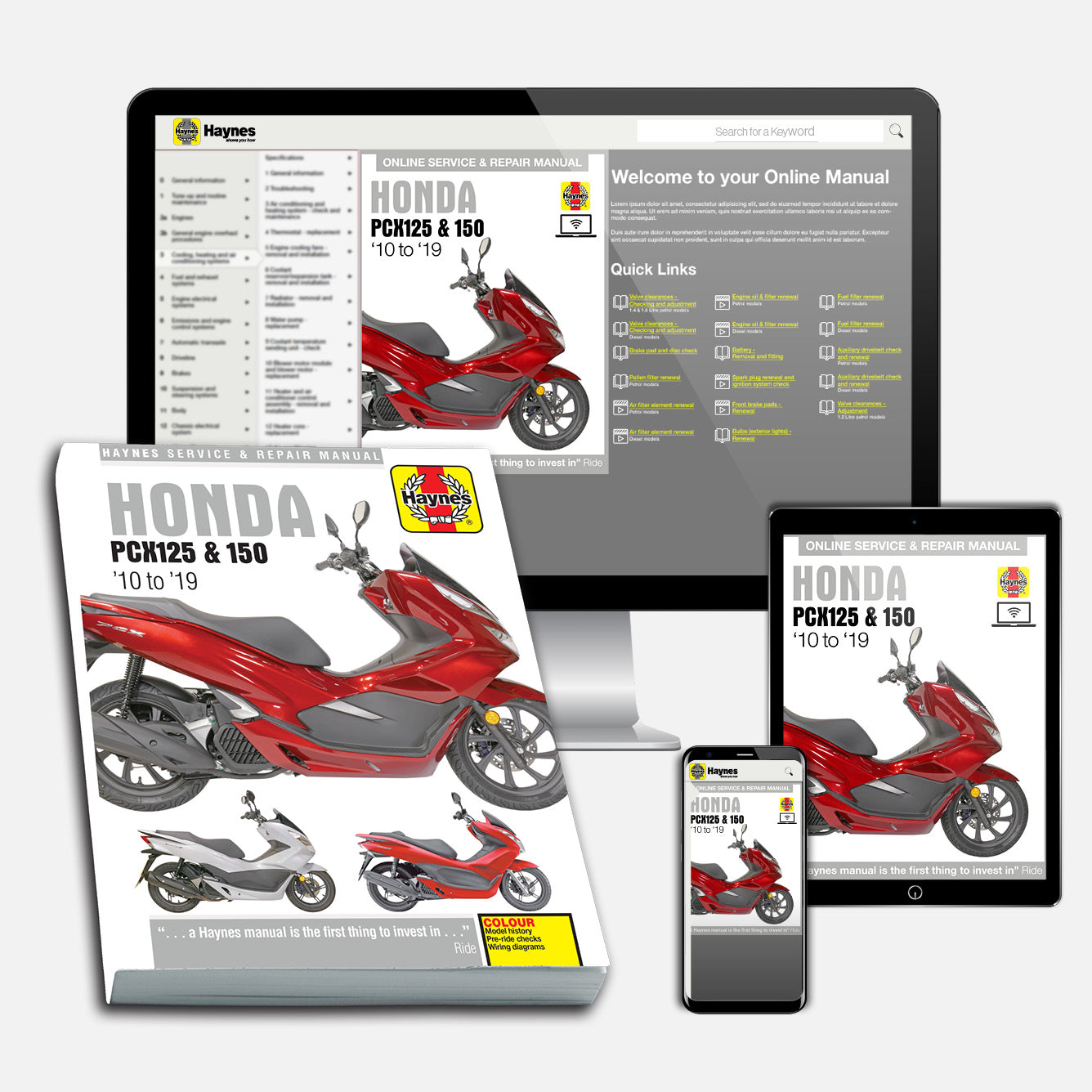 Honda PCX125 & 150 Scooters (2010-2019) Haynes Repair Manual Bundle