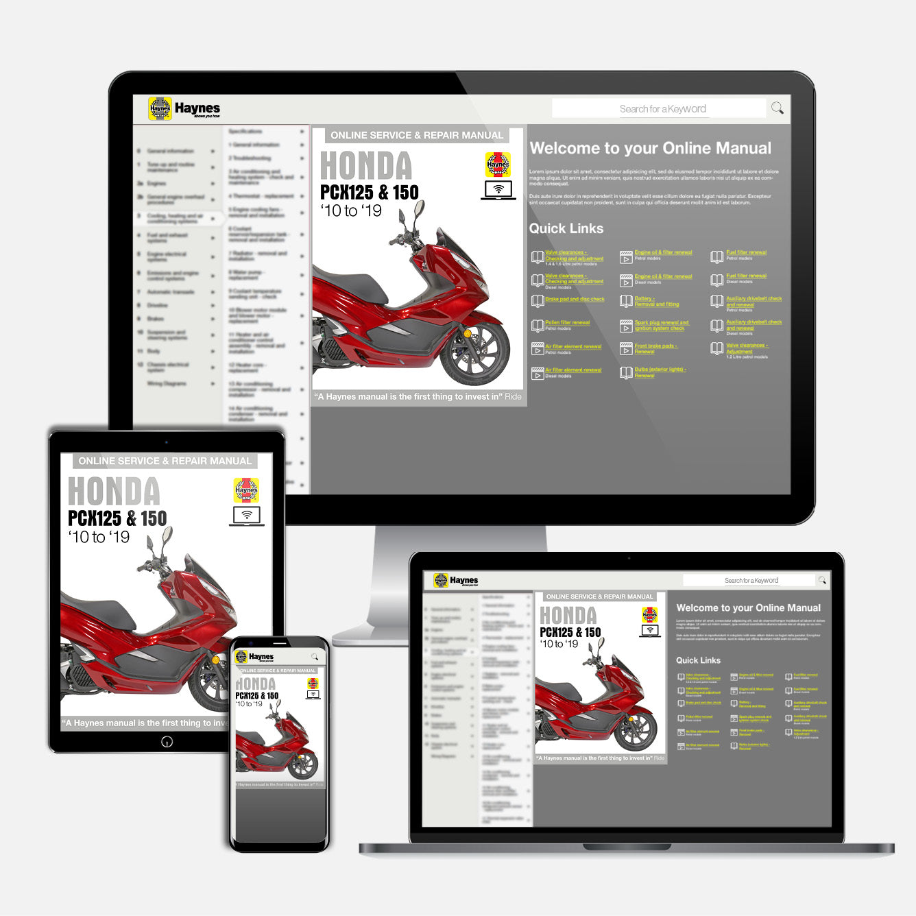 Honda PCX125 & 150 Scooters (2010-2019) Haynes Repair Manual
