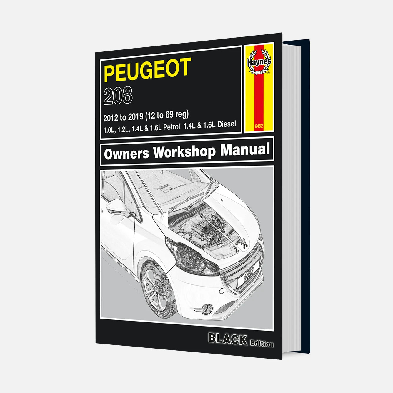 Peugeot 208 owners workshop manual on a white background