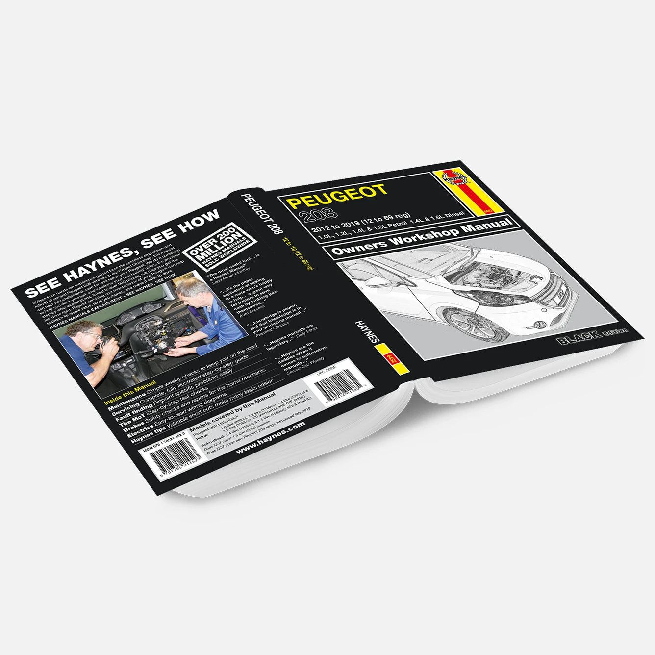 Haynes owners workshop manual for Peugeot on a white background