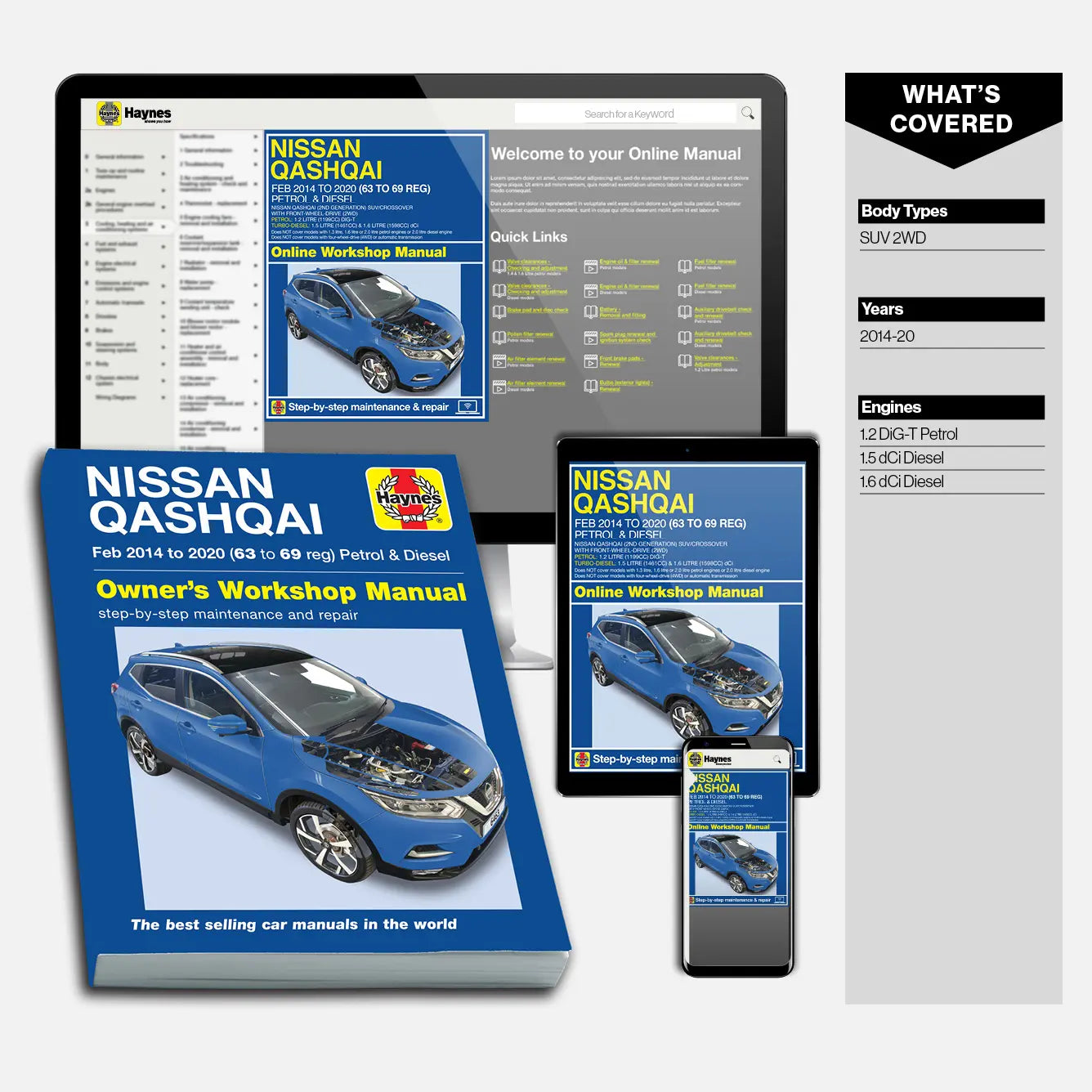 Nissan Qashqai (Feb 2014-2020) 63 to 69 Haynes Repair Manual