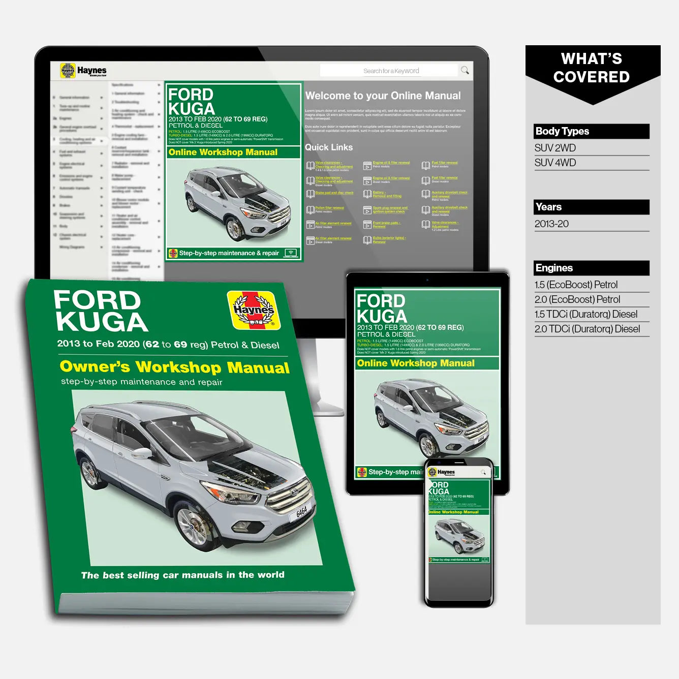 Ford Kuga 2013-Feb 2020 (62 to 69) Haynes Repair Manual