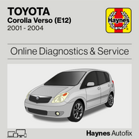 Toyota Corolla Verso (E12) 2001 to 2004 Haynes Online Diagnostics & Service Guide