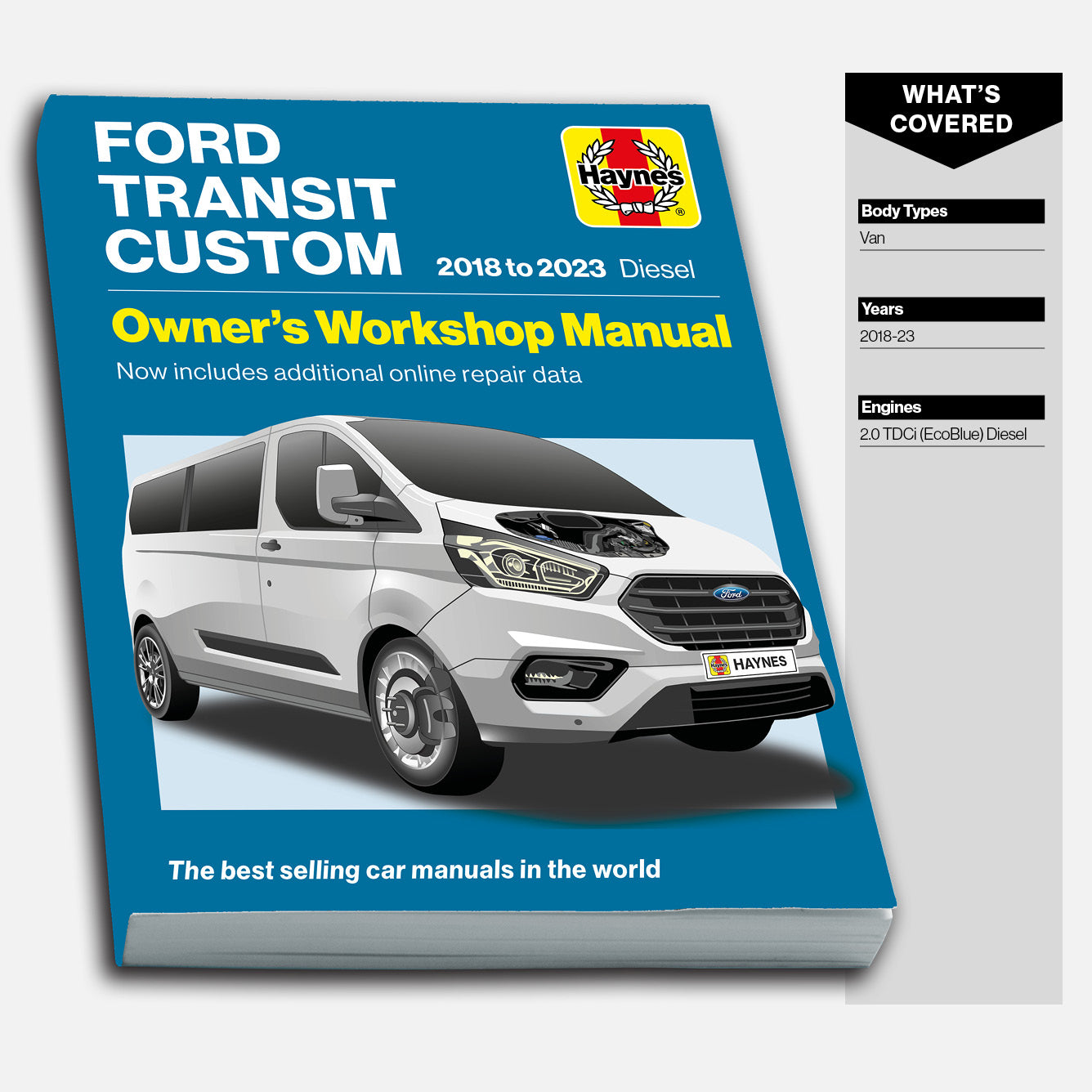 Ford Transit Custom Diesel (2018-2023) Haynes Repair Manual front cover