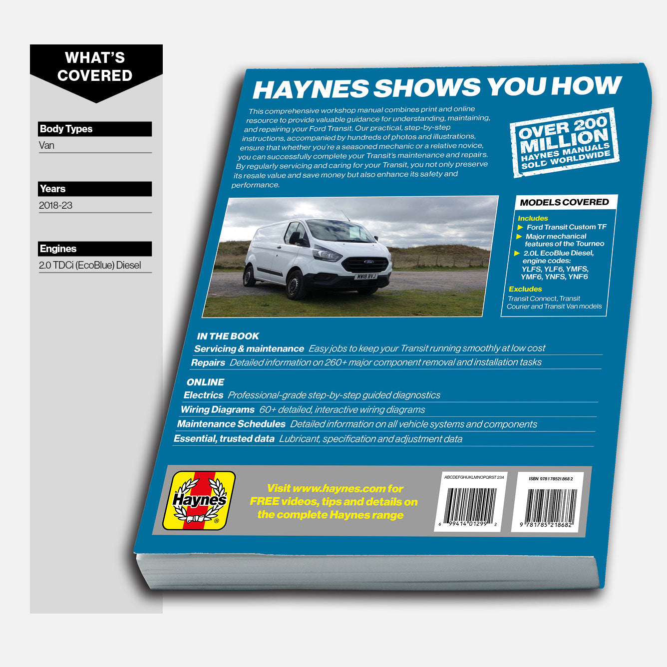 Ford Transit Custom Diesel (2018-2023) Haynes Repair Manual back cover