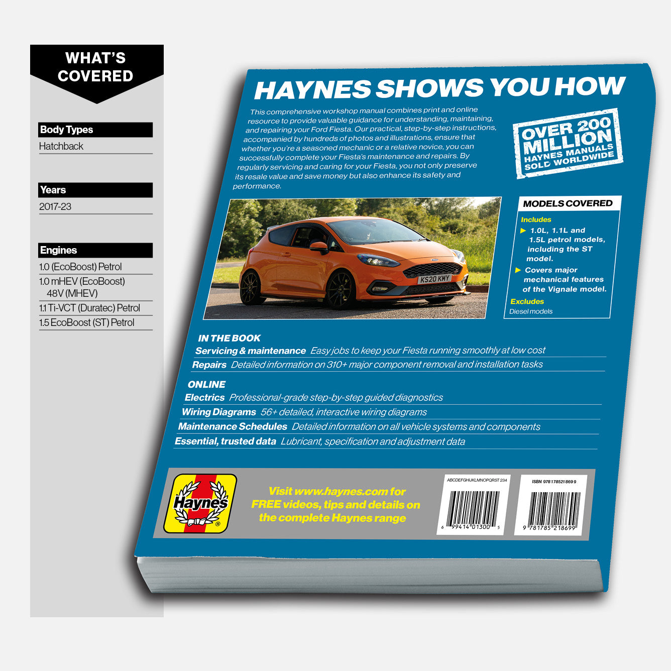 Ford Fiesta Petrol (2017-2023) Haynes Repair Manual back cover