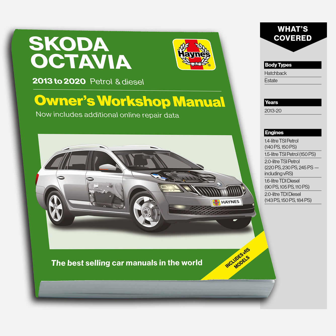 Skoda Octavia owner's workshop manual with a green cover on a white background