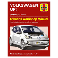 Volkswagen Up! Haynes Owner's Workshop Manual cover with car illustration on red background