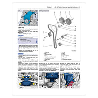 Technical manual page with diagrams and text on engine repair