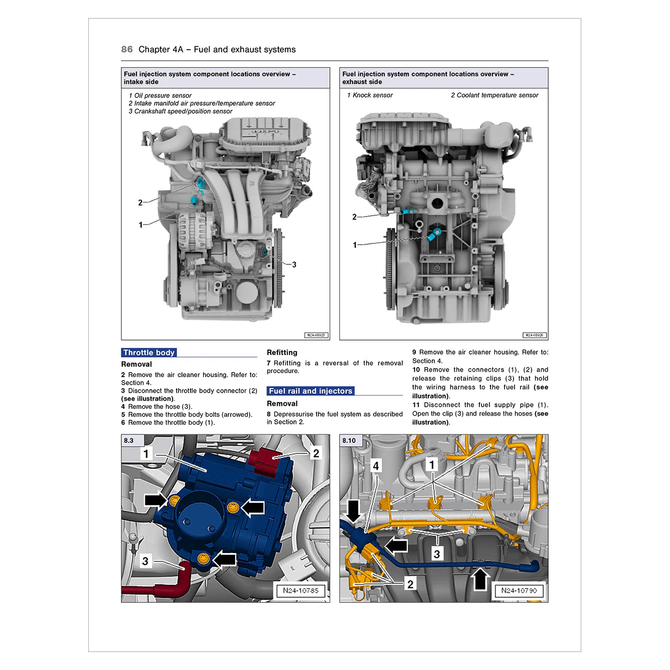 Technical diagram of a fuel and exhaust system on a white background