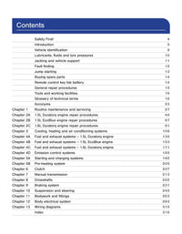 Transit Connect Haynes Manual Table of contents
