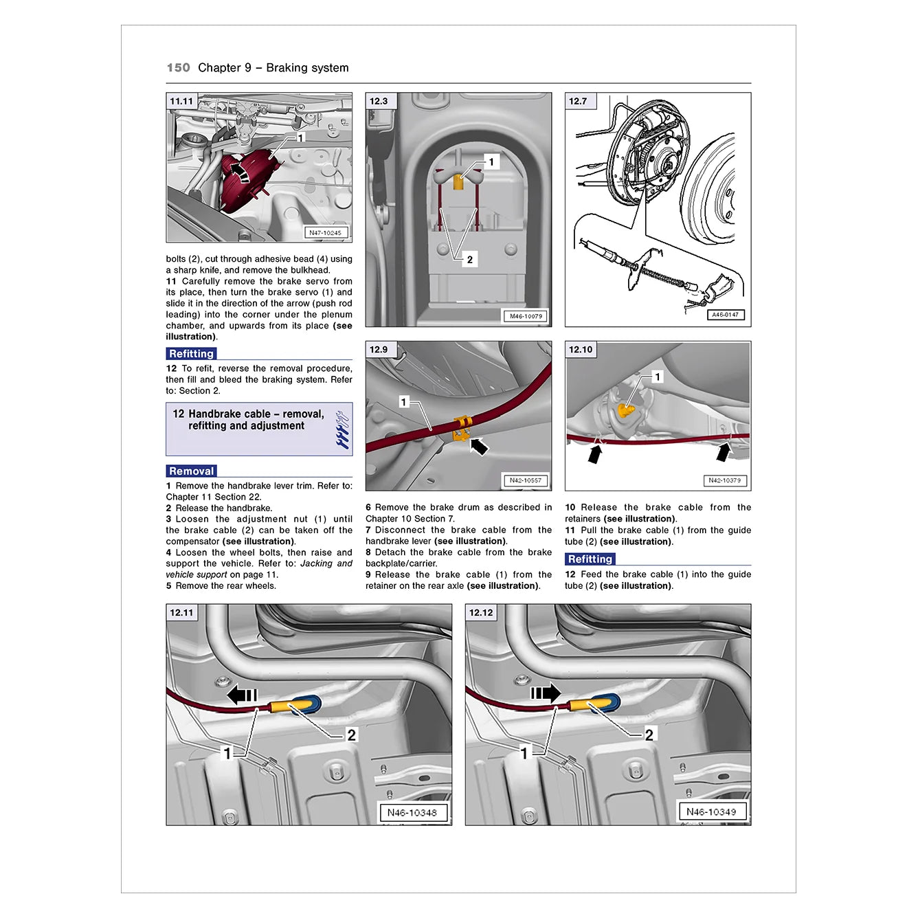 Technical diagram and text on a braking system from a vehicle maintenance manual.