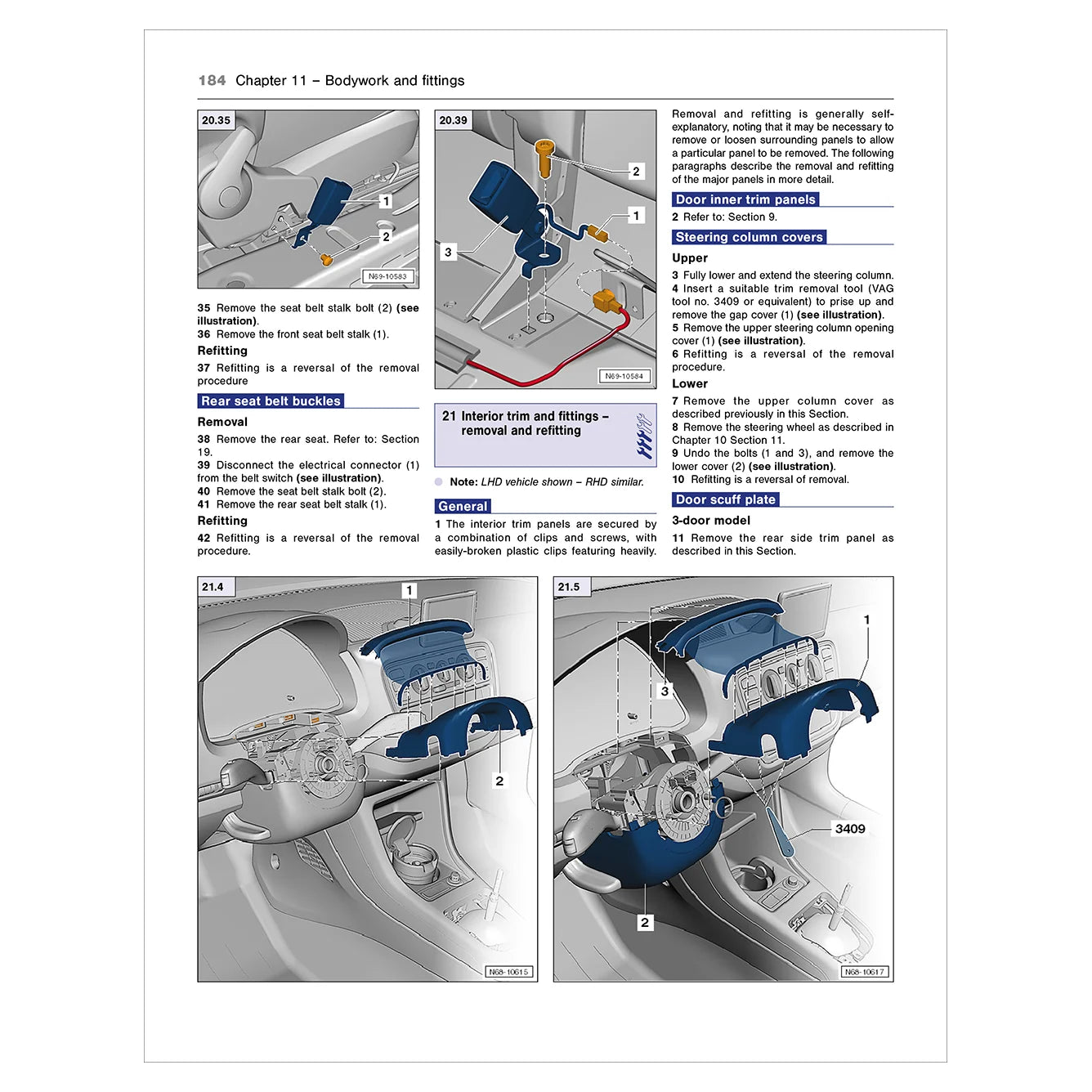 Technical diagram and text from a vehicle repair manual on dashboard components.