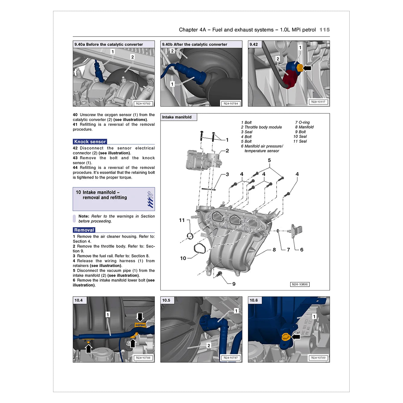 Technical manual page with diagrams and text on automotive repair