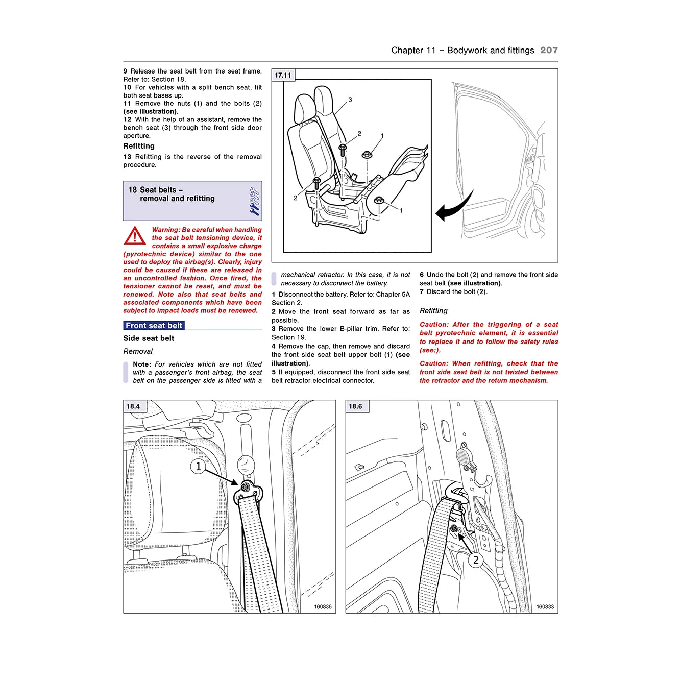 A printed instruction sheet showing body and fitting instructions for a vehicle seat belt and seat belt adjuster, with numbered steps, cross-section diagrams, and photos of the seat belt installation on a white page.