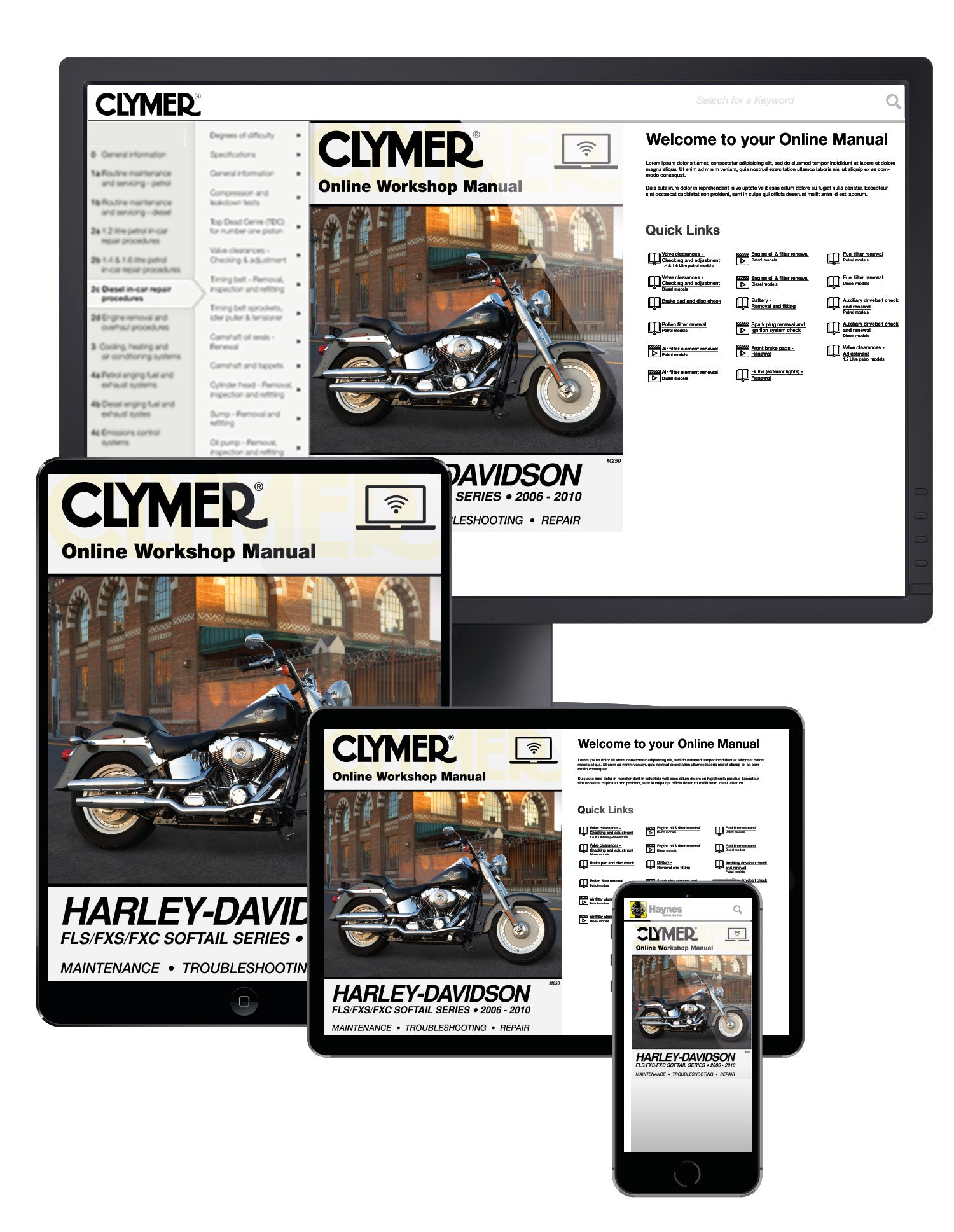 Harley-Davidson Softail FLS/FXS/FXC (2006-2010) Service Repair