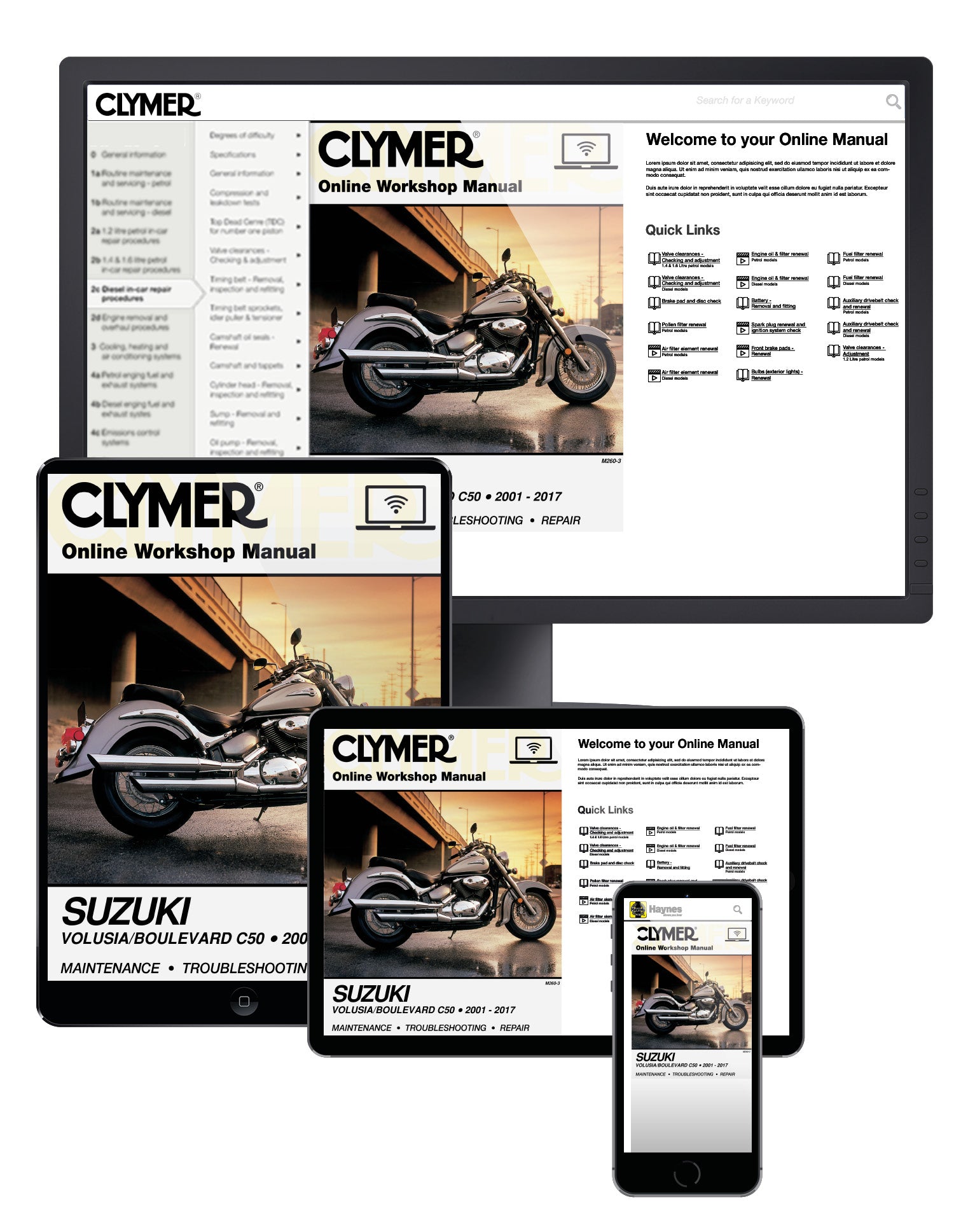 Suzuki Volusia/Boulevard C50 Motorcycle (2001-2019) Service Repair Manual