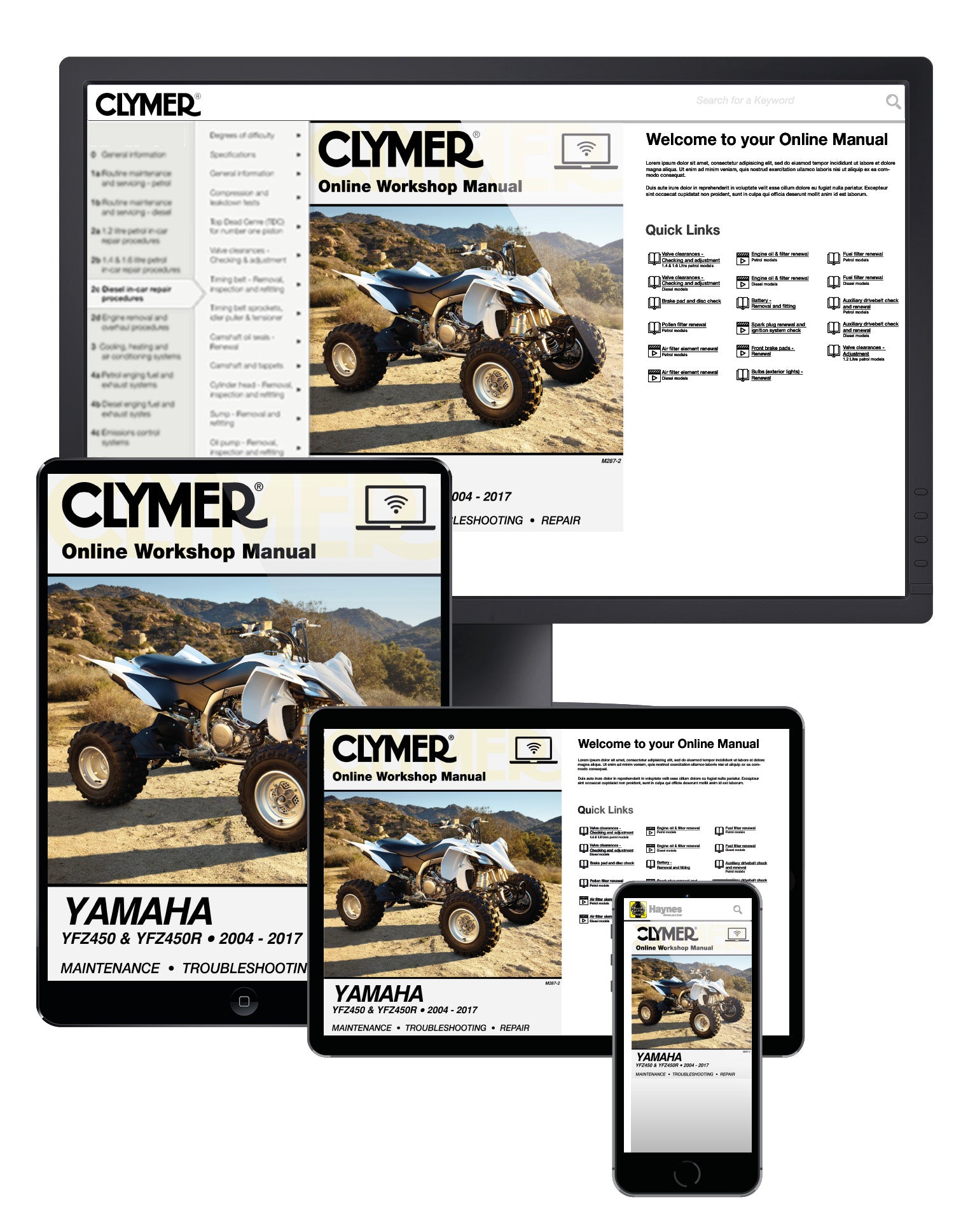 Yamaha YFZ Series ATV (2004-2017) Service Repair Manual