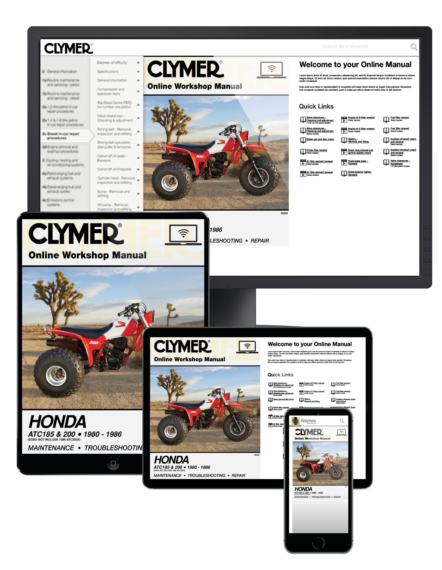 Honda ATC185 & ATC200 Series ATV (1980-1986) Service Repair Manual