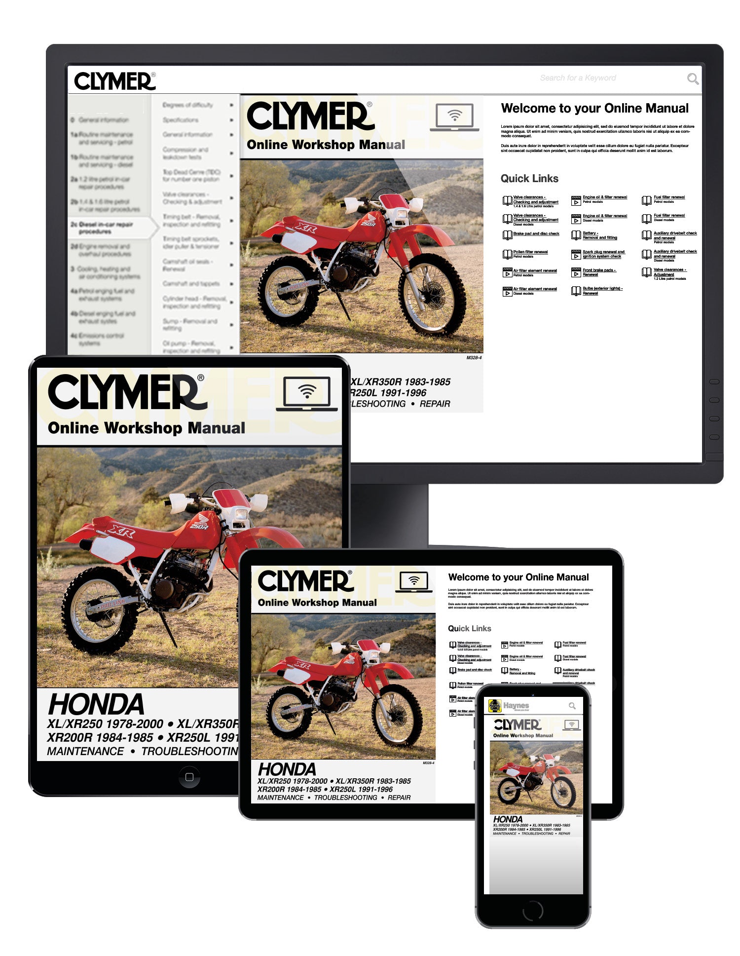 Honda XL/XR250 (1978-2000) & XL/XR350R (1983-1985) Motorcycle