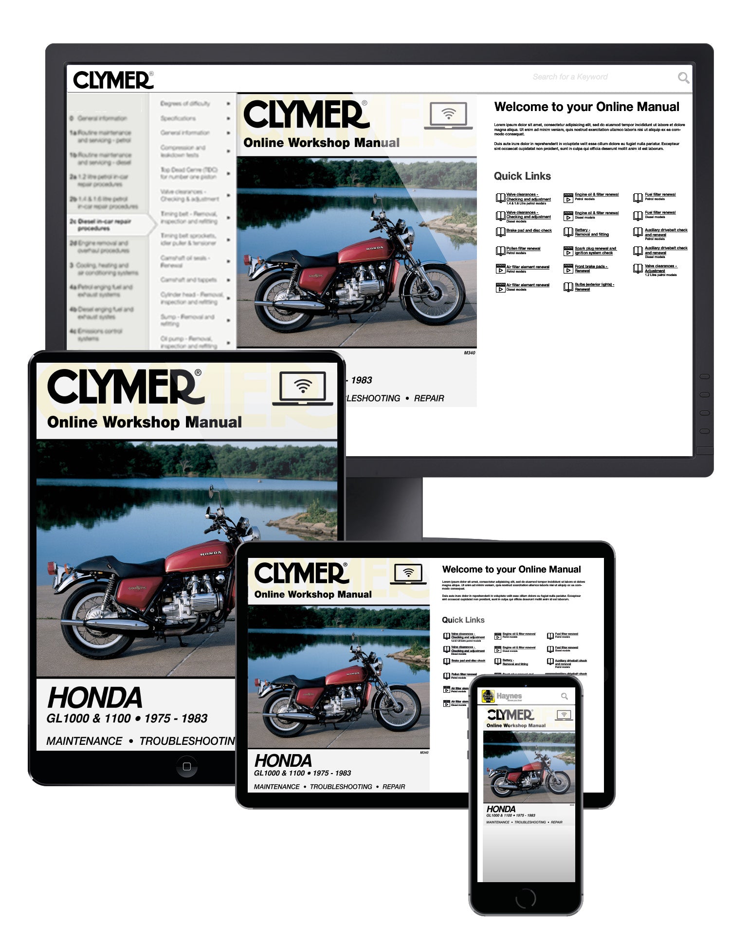 Honda GL1000 & 1100 Motorcycle, 1975-1983 Service Repair Manual