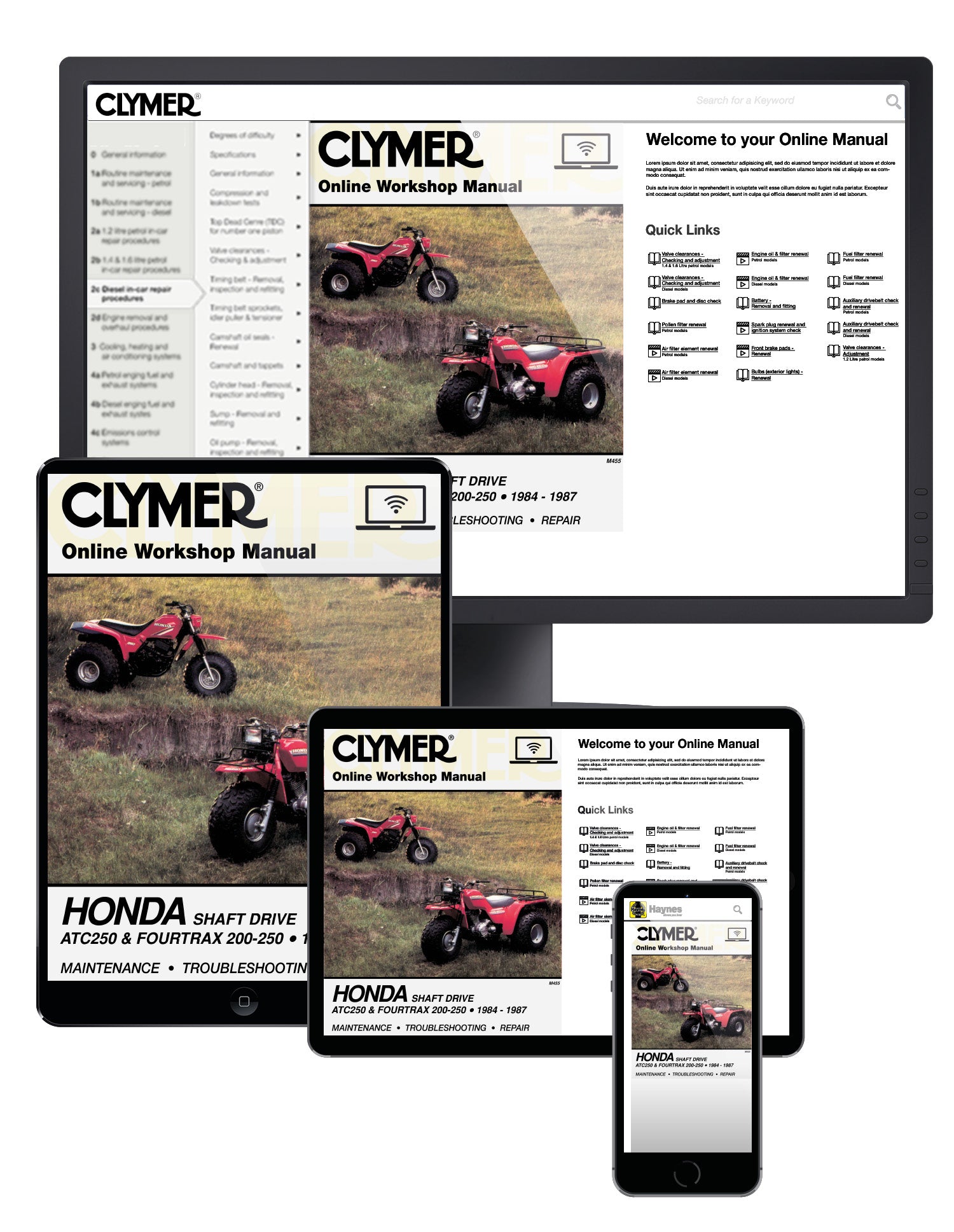 Honda ATC250 & Fourtrax 200-250 (1984-1987) Service Repair Manual