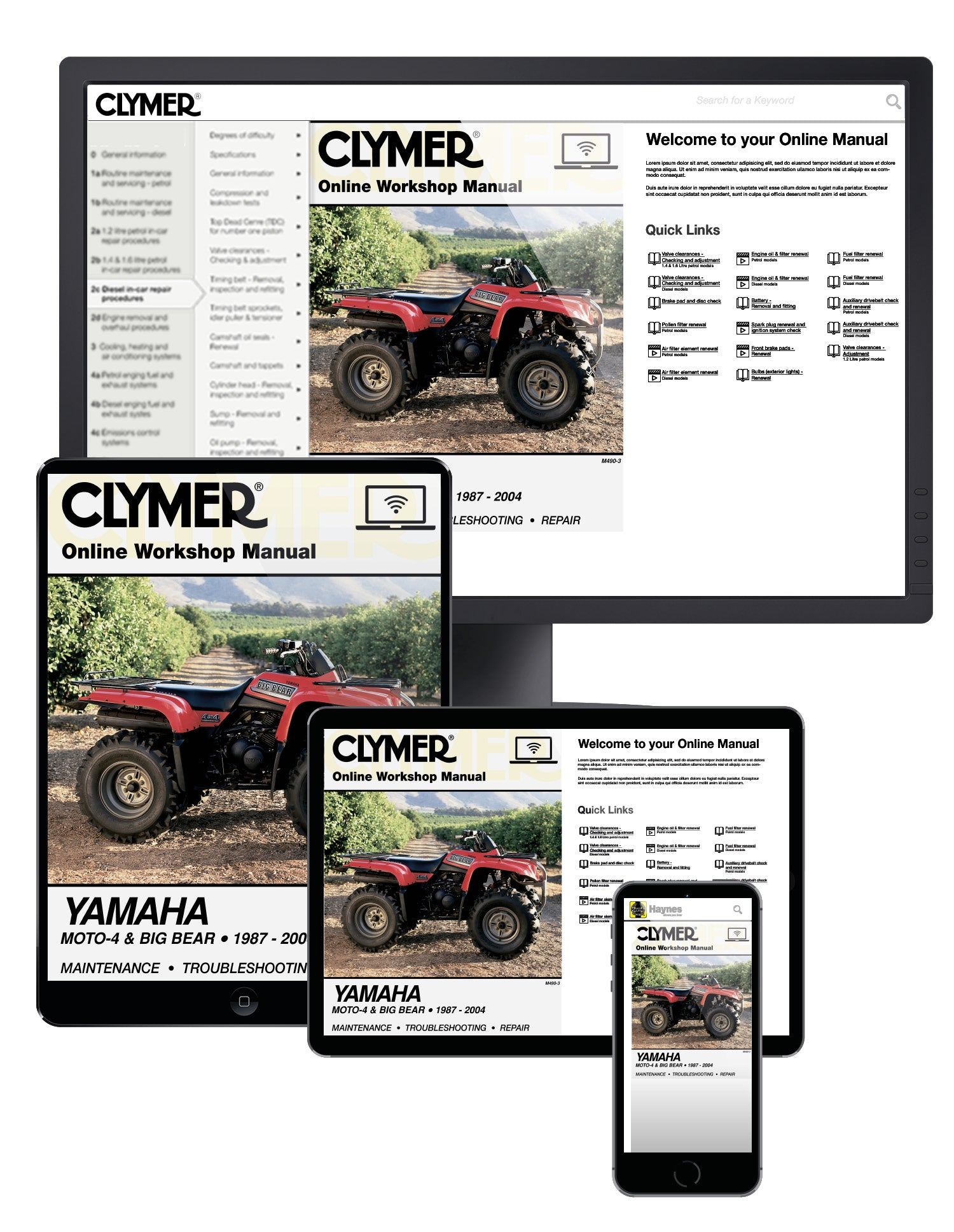 Yamaha Moto-4 & Big Bear ATV (1987-2004) Clymer Online Manual