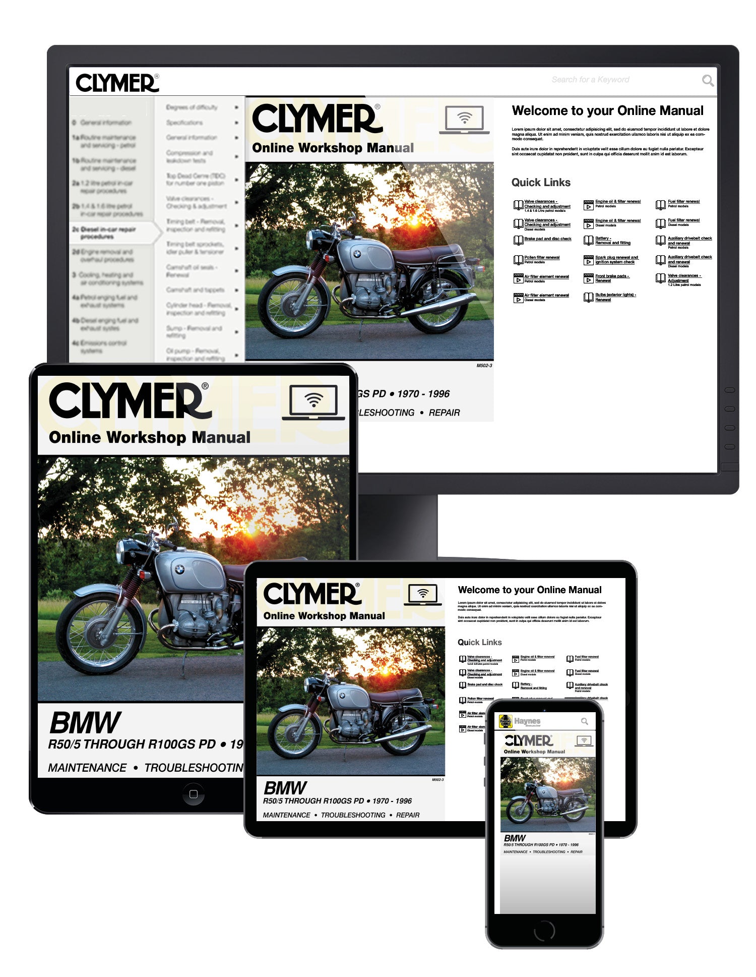 BMW Airhead R50/5 through R100GS PD (1970-1996) Service Repair