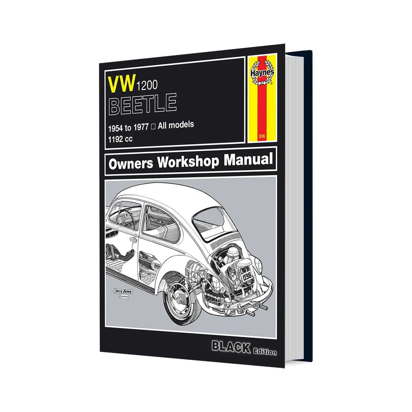 Haynes VW 1200 Beetle Owners Workshop Manual book cover shown at a slight angle on a white background.