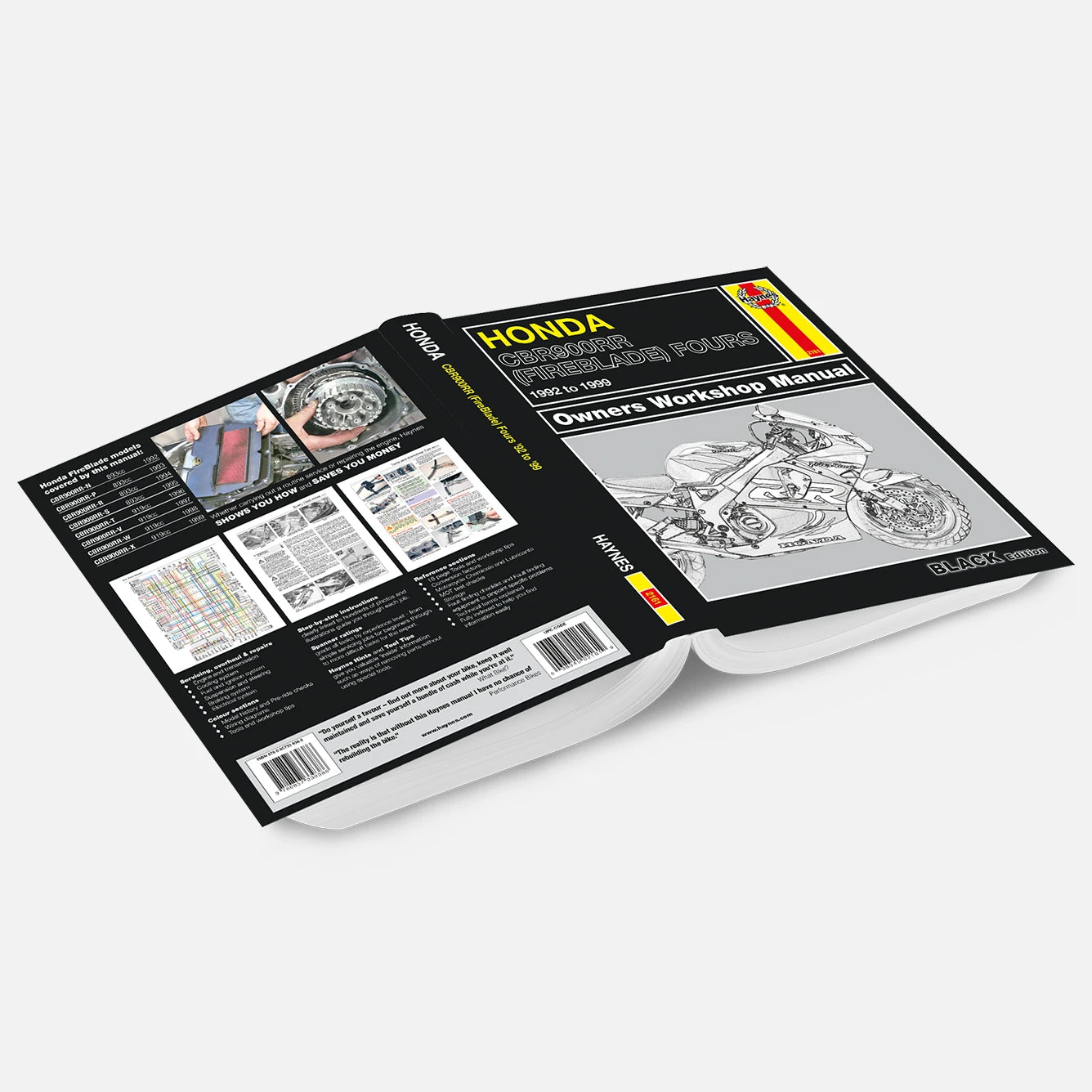 Honda motorcycle owners workshop manual on a white background