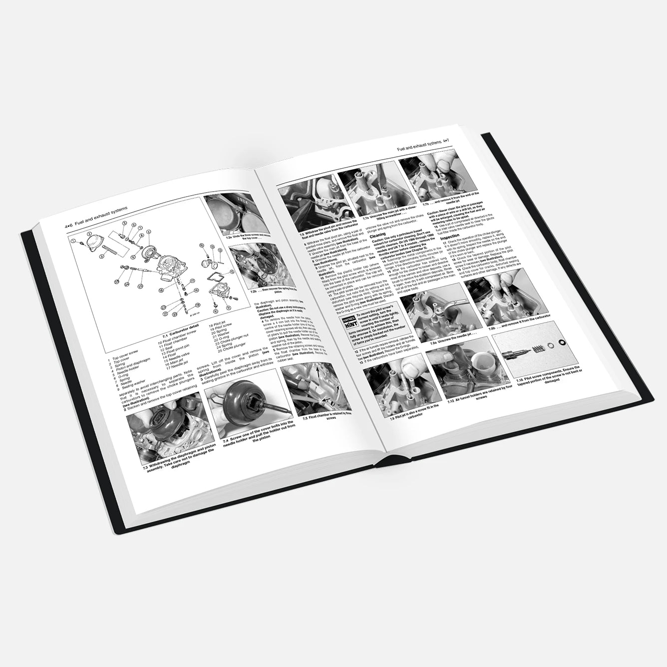 Open book with instructional content on a white background