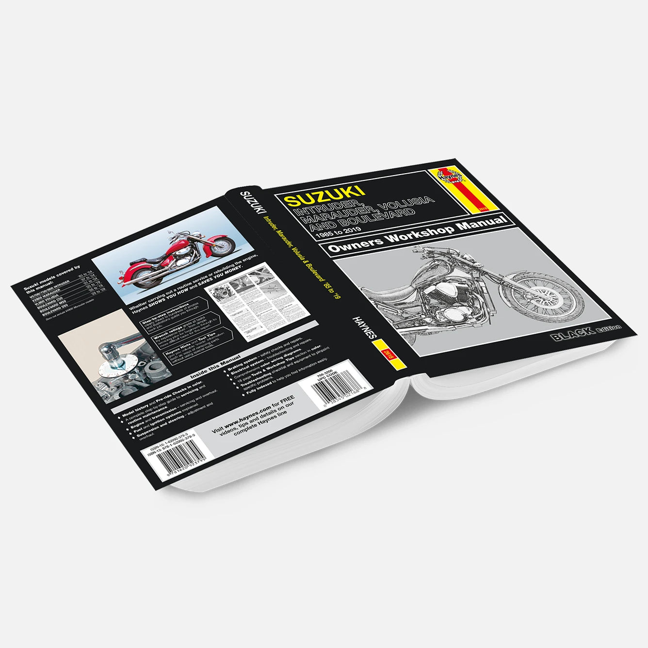 Suzuki motorcycle owners workshop manual on a white background