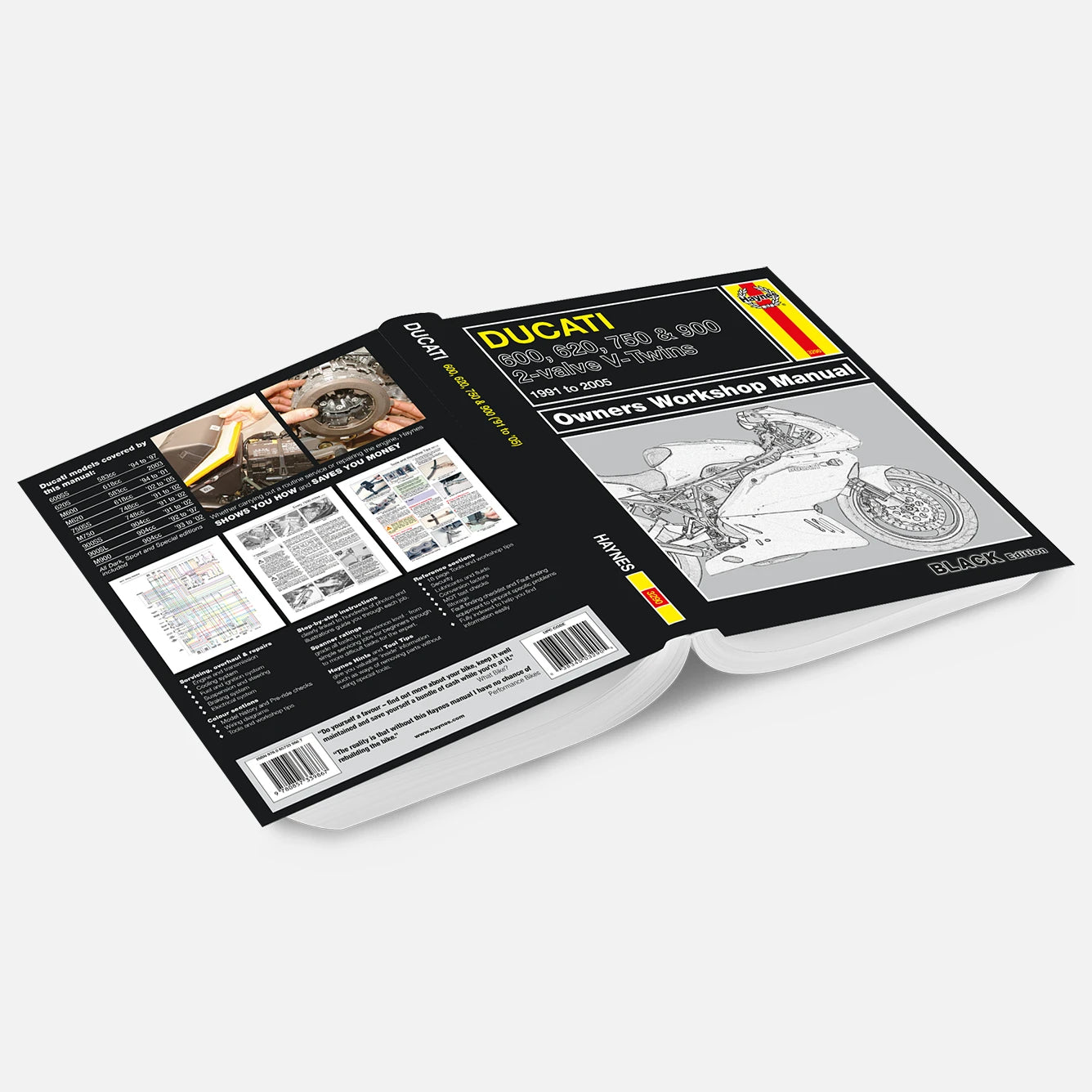 Ducati owners workshop manual on a white background