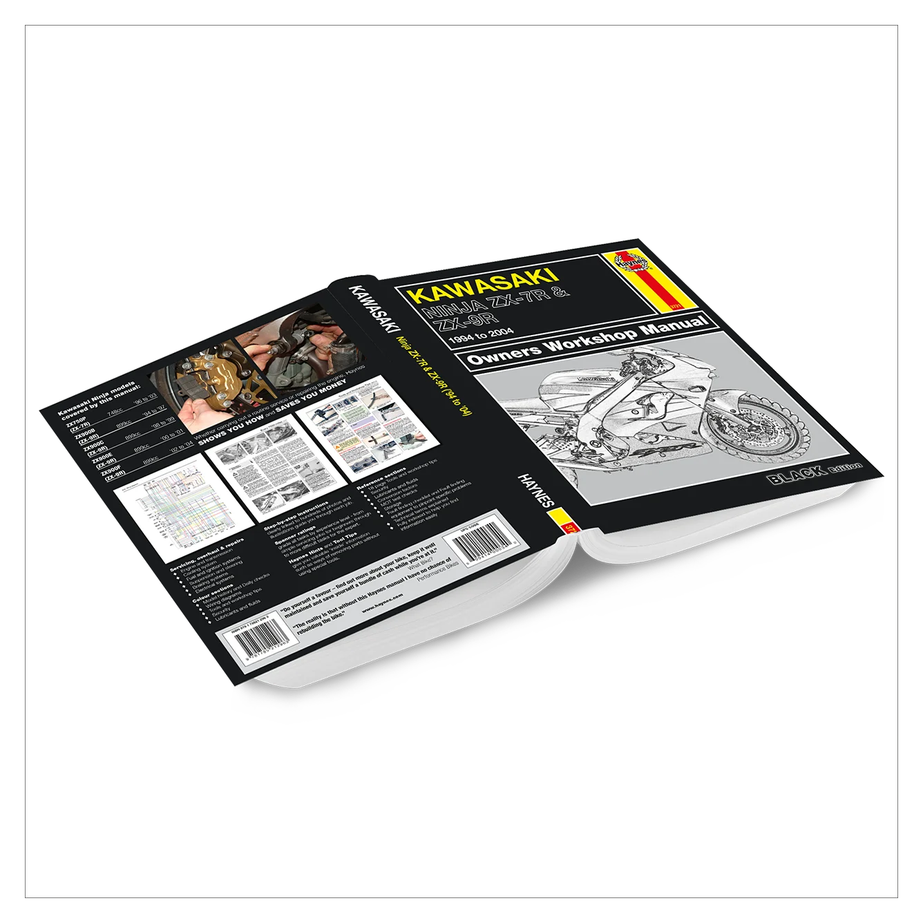 Kawasaki motorcycle owners workshop manual on a white background