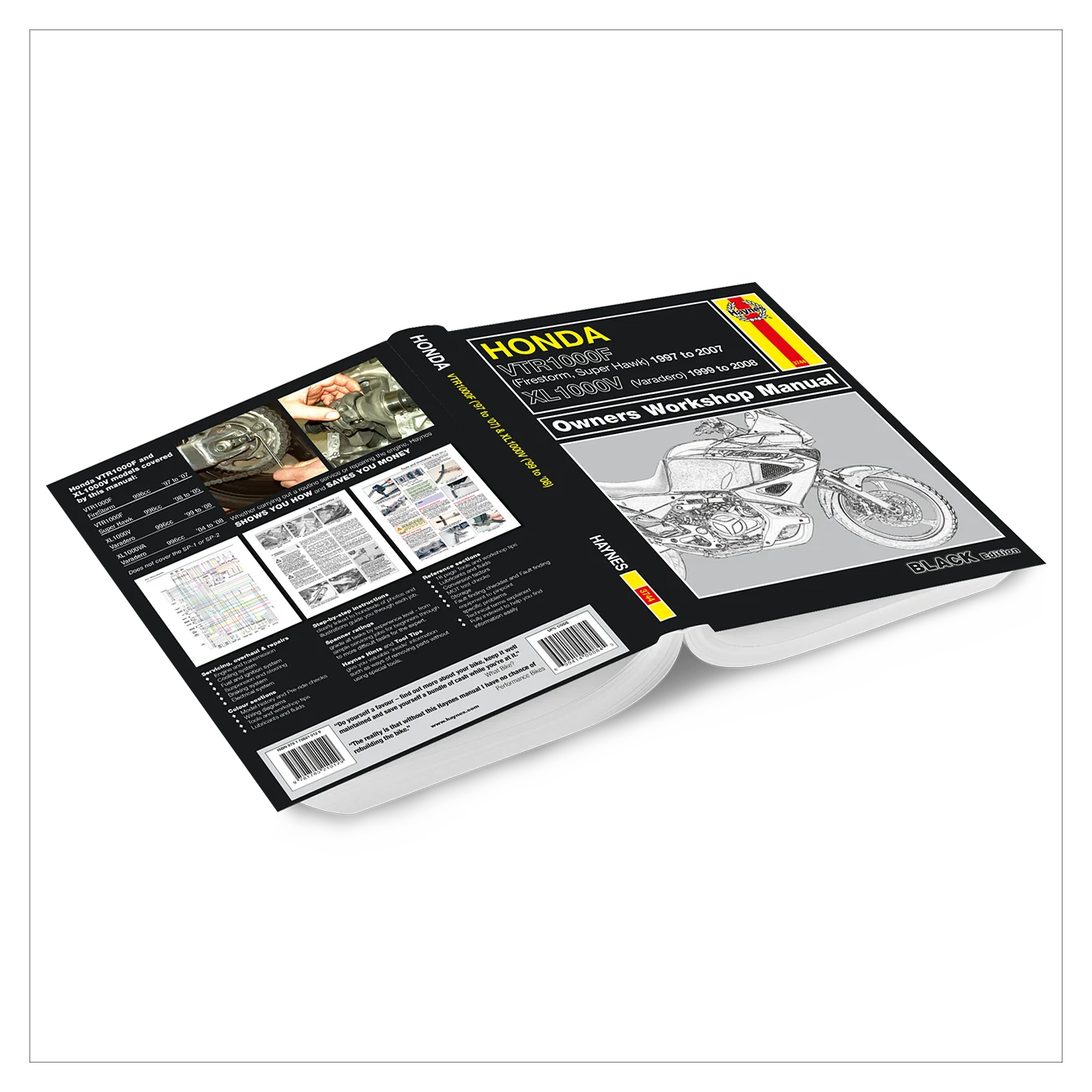 Honda motorcycle owners workshop manual on a white background