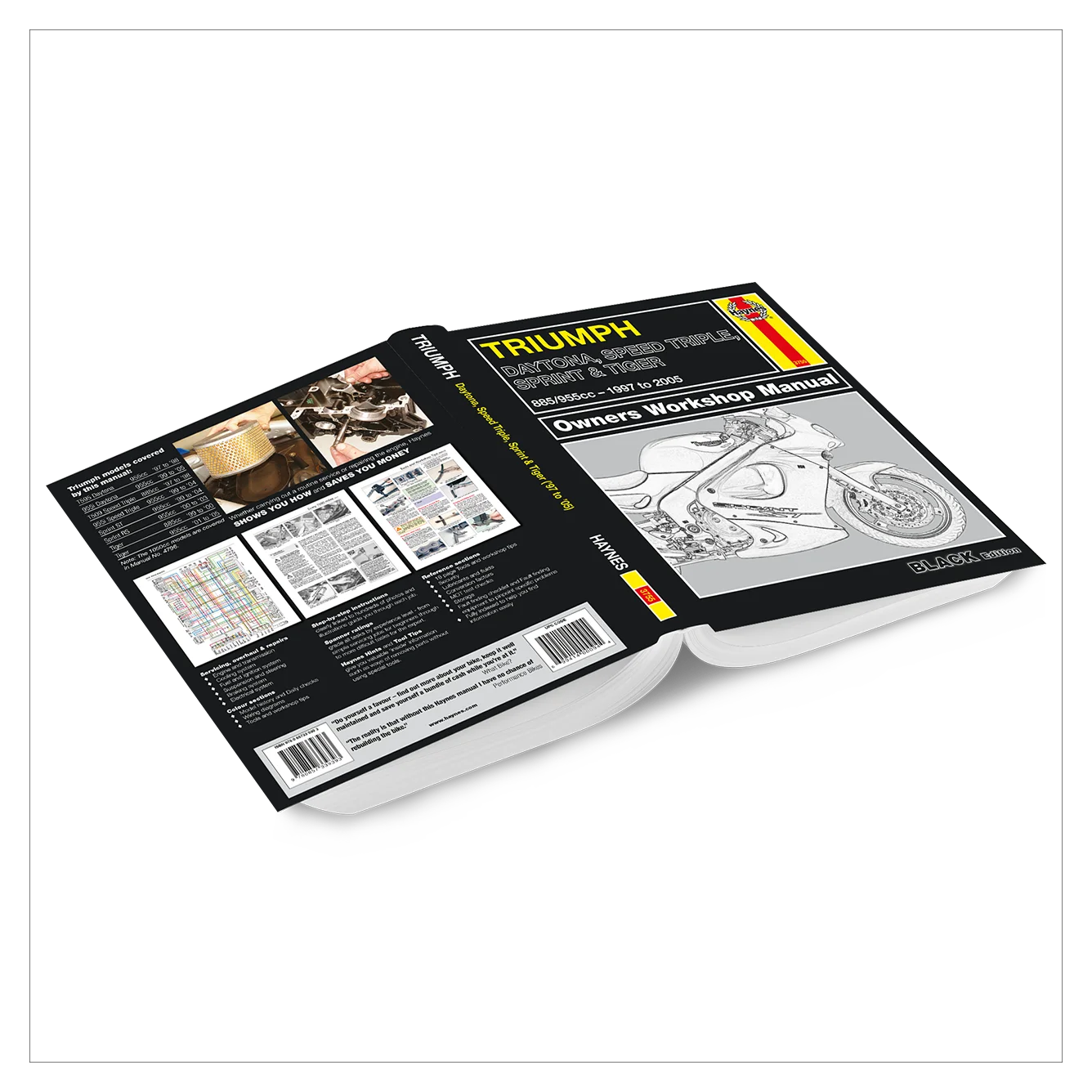 Triumph motorcycle owners workshop manual on a white background