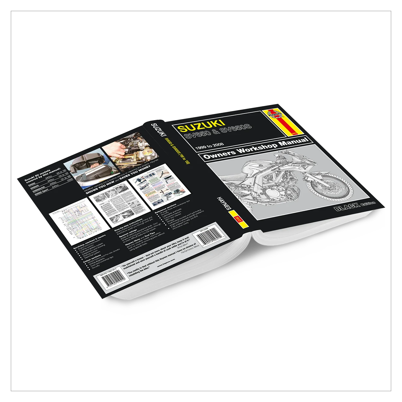 Suzuki motorcycle workshop manual on a white background