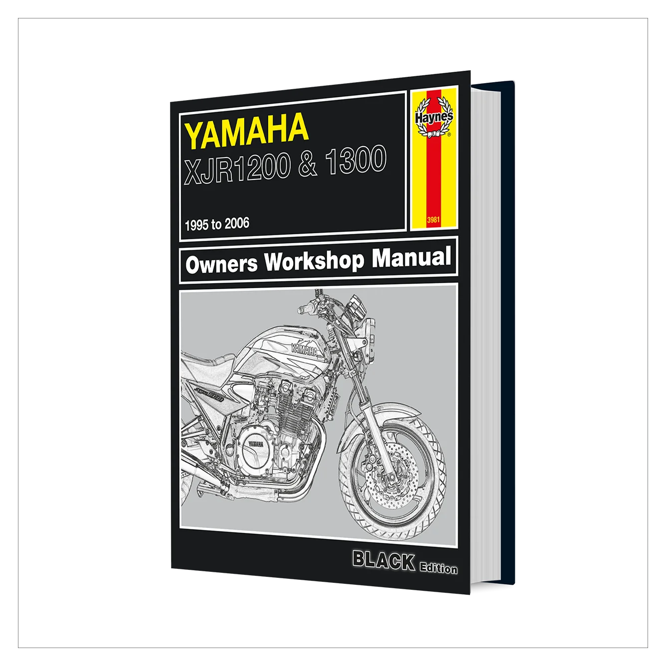 Yamaha XJR1200 & 1300 workshop manual on a white background