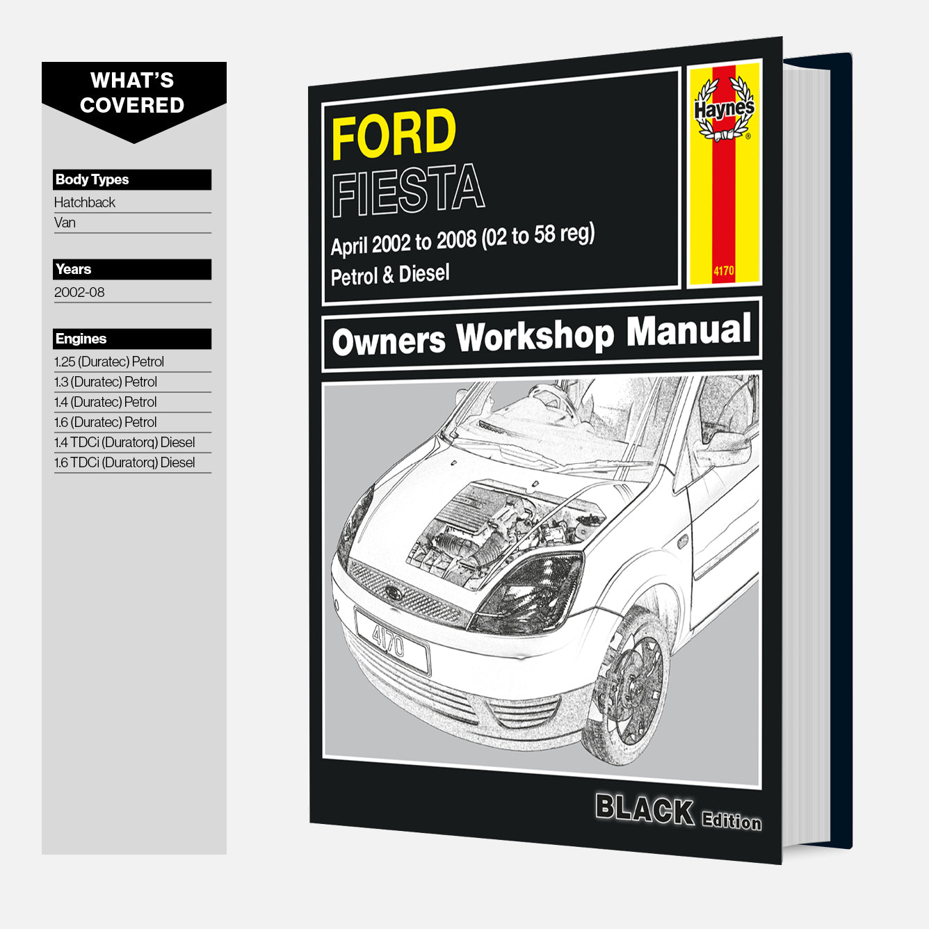 Ford Fiesta owners workshop manual with a car illustration on the cover