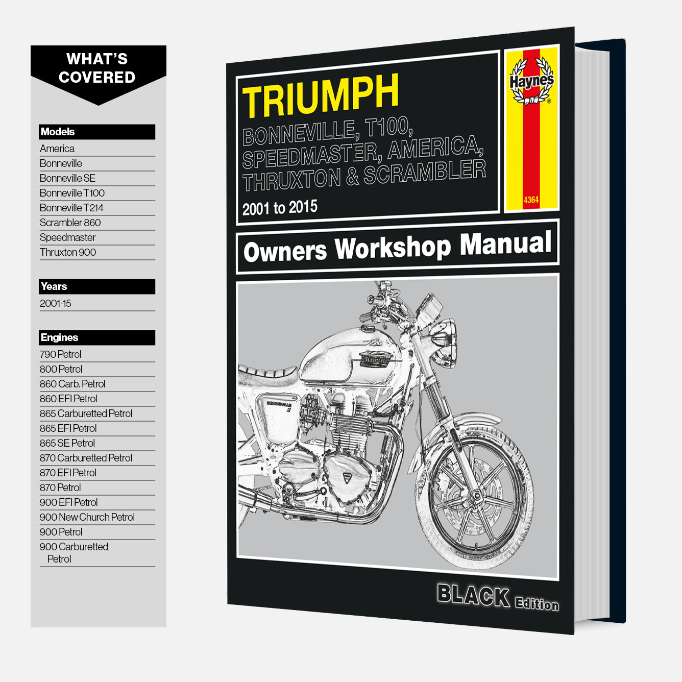 Triumph motorcycle owners workshop manual with cover and side panel on a white background