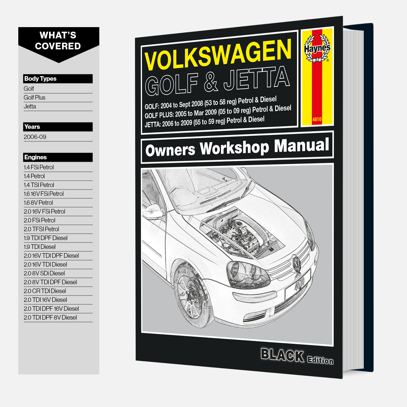 Volkswagen Golf & Jetta owners workshop manual on a white background