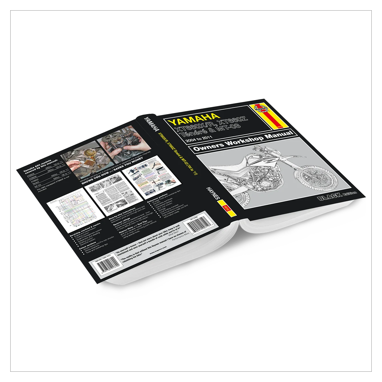 Yamaha motorcycle owners workshop manual on a white background