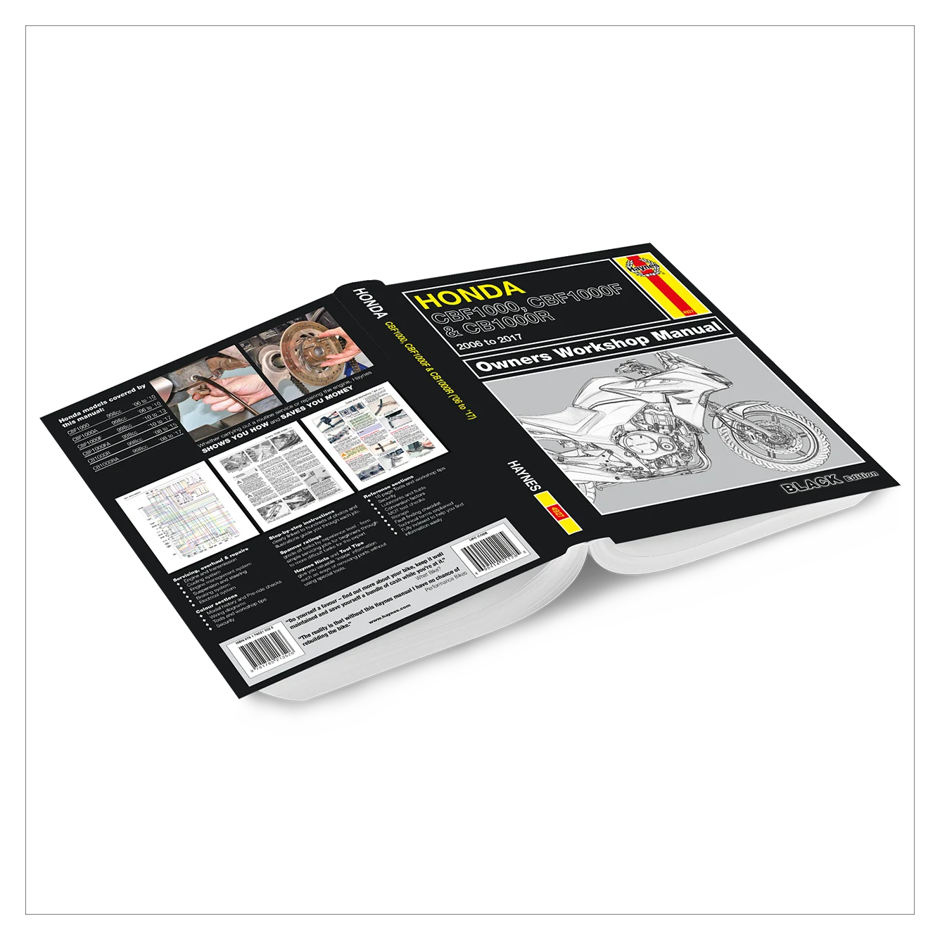 Honda motorcycle workshop manual on a white background